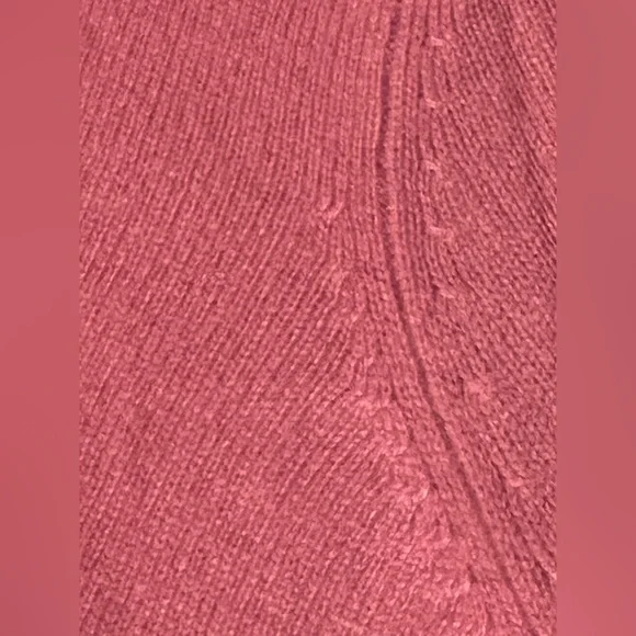 100% Cashmere Dusty Rose Crystal Button Dainty Ribbon 3/4 sleeve Cardigan XS - Picture 6 of 7